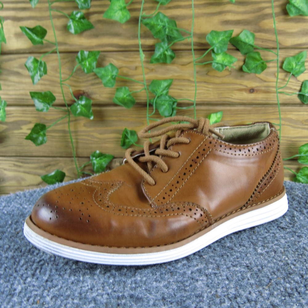 Kenneth Cole Reaction Mario Jole Boys‎ 1 Brown Synthetic Wingtip Oxford Shoes